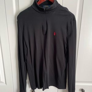 Mens 1/4 Zip Polo long sleeve shirt